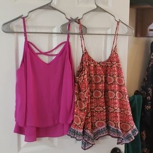 Lot of two flowy summer tank tops